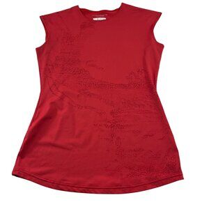 Columbia Women's Omni-Shade Sun Protection Red Sleeveless Top Medium